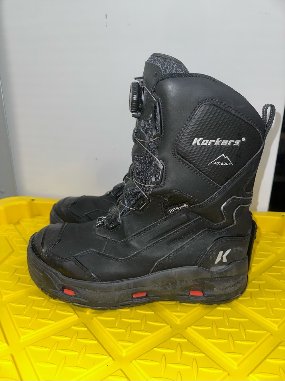 KORKERS Polar Vortex 600 With SnowTrac Sole Black Boot OB9720 Men’s US 12 READ